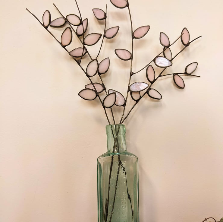 Stained Glass Flower Pussy Willow Tiffany Sunc Folksy
