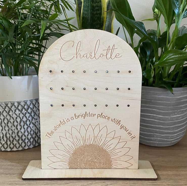 Personalised Wooden Sunflower Earring Stand Gi Folksy