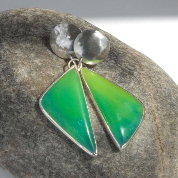 Statement Asymmetric Bright Green Bowlerite And Folksy