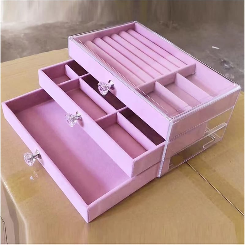 Organizador Acr Lico Para Joyas Joyero Transparente Con Cajones Oem