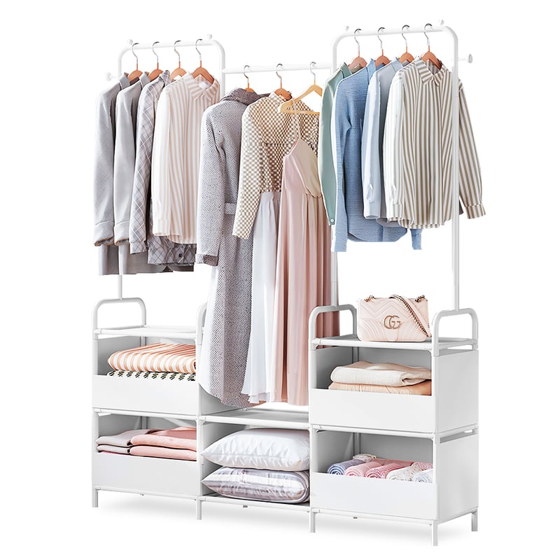 Perchero Organizador Estante Closet Colgador De Ropa Armable Bl Wf