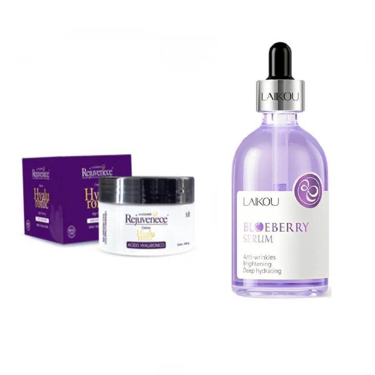 Rejuvenece Plus Crema Hyalurónic Y SERUM BLUEBERRY LAIKOU BIOAQUA