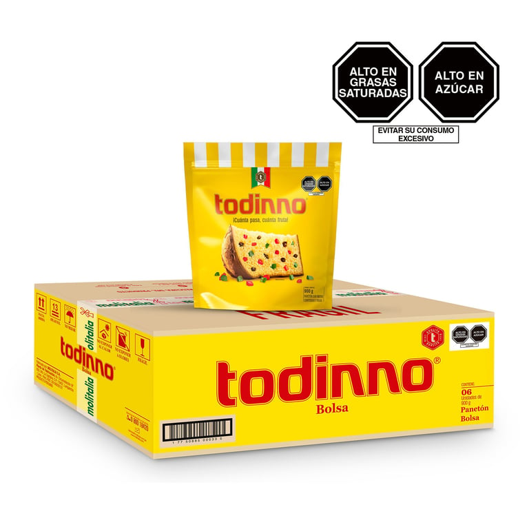 Caja x 6 Panetón Todinno Bolsa x 900 g Tottus Perú