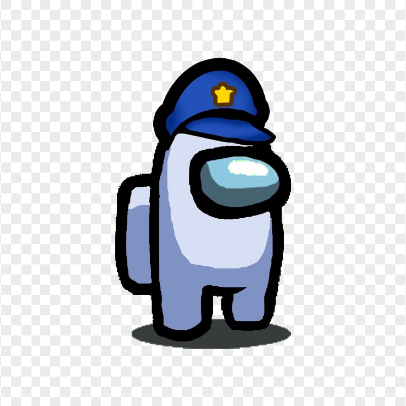 Hd White Among Us Crewmate Character With Police Hat Png Citypng