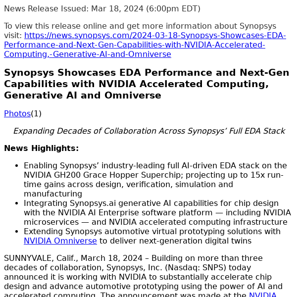 Synopsys Showcases Eda Performance And Next Gen Capabilities With