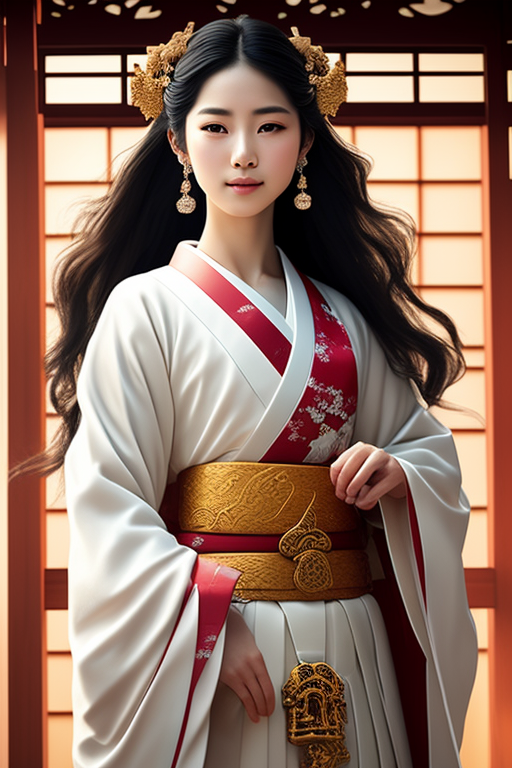 Utilized Fly The Elegant Shrine Maiden Embodying The Essence Of