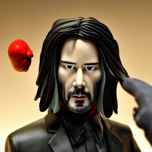 Prompthunt Keanu Reeves Stop Motion Animation Puppet Cinematic Action