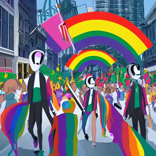 Prompthunt Slenderman Marching At Pride Parade London Digital Art