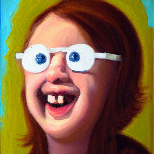 Prompthunt Oval Marshmallow Smiling And Wearing Glasses Oil Painting