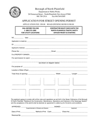 Application For Street Opening Permit Fill Online With Lumin