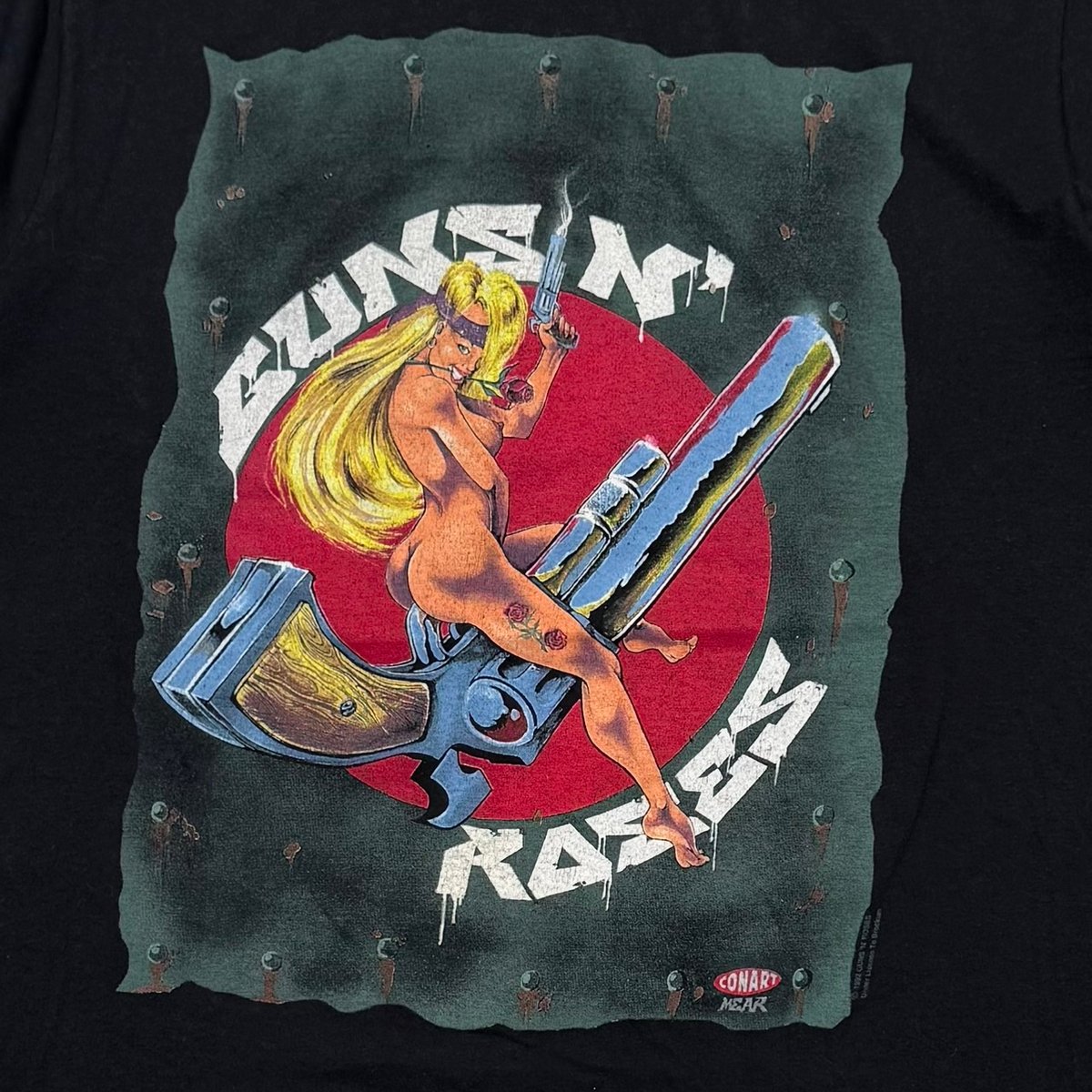GUNS N ROSES 1991 1992 NAKED GIRL RIDING GUN F