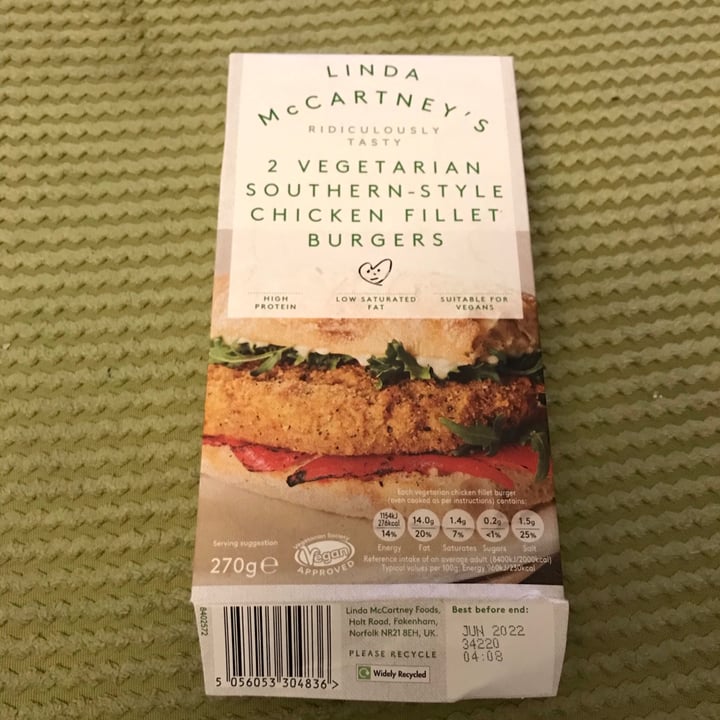 Linda McCartney S Vegetarian Southern Style Chicken Fillet Burgers