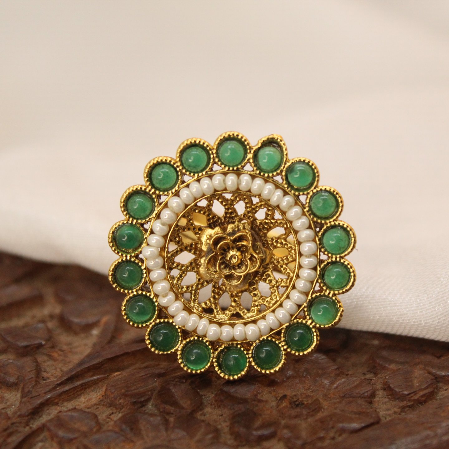 Buy Rosy Kempstone Ring Online Noori By Nikita