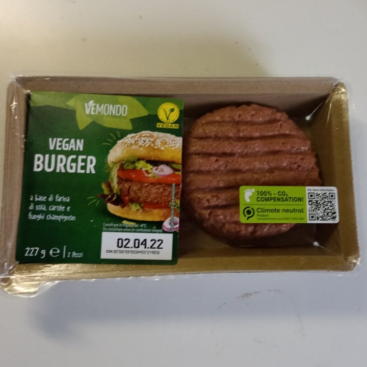 Vemondo Vegan Burger A Base Di Farina Di Soia Carote E Funghi