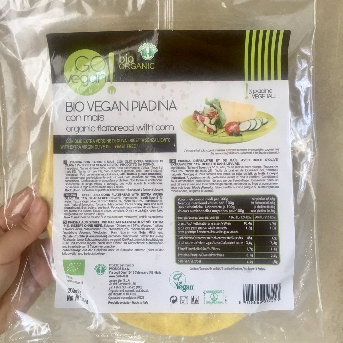 La Via Del Grano Bio Vegan Piadina Con Mais Reviews Abillion