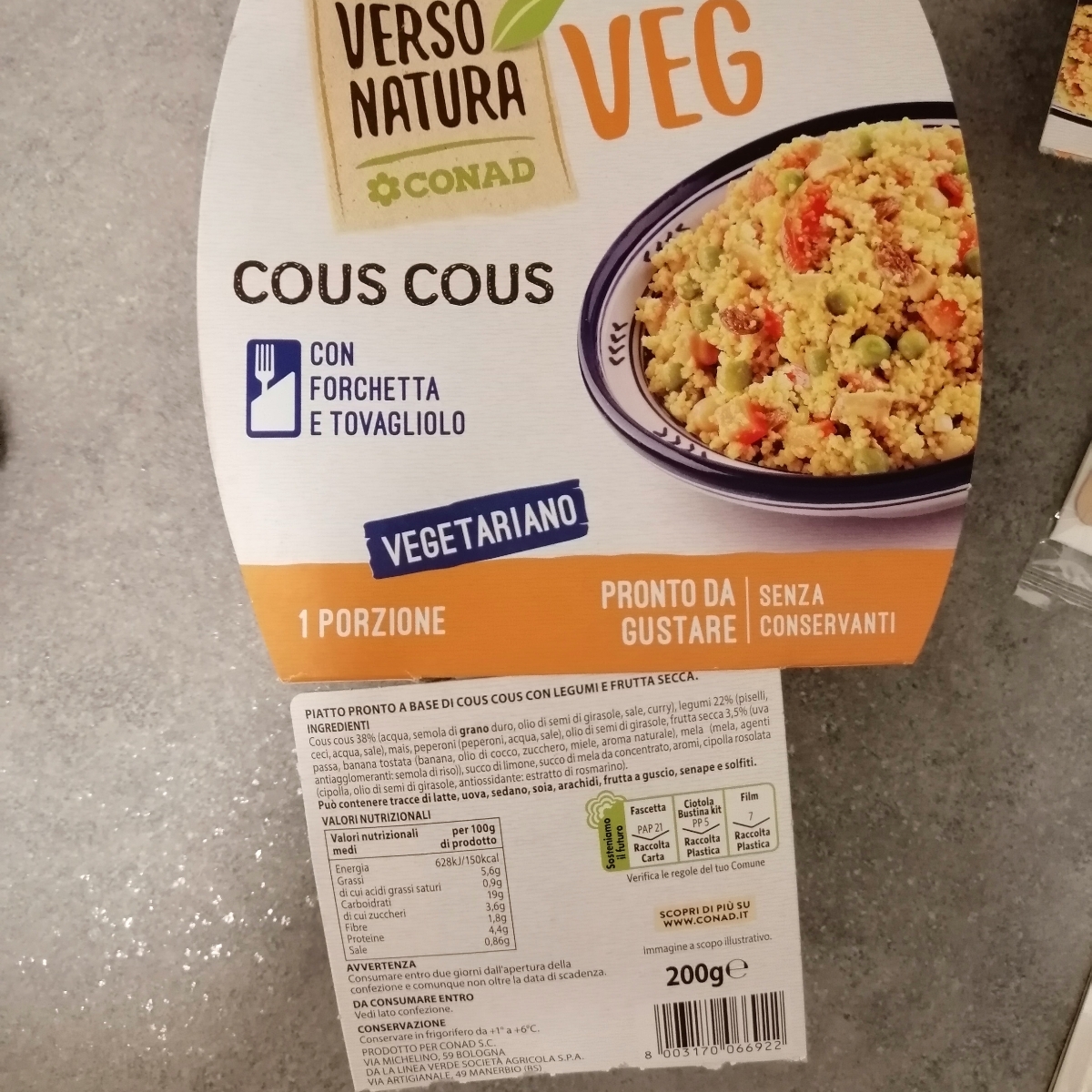 Verso Natura Conad Veg Cous Cous Reviews Abillion