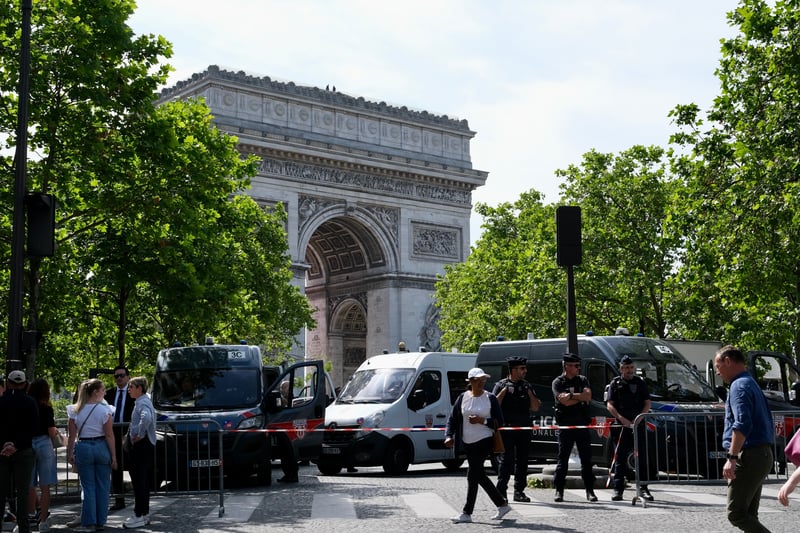 a police blockade in paris