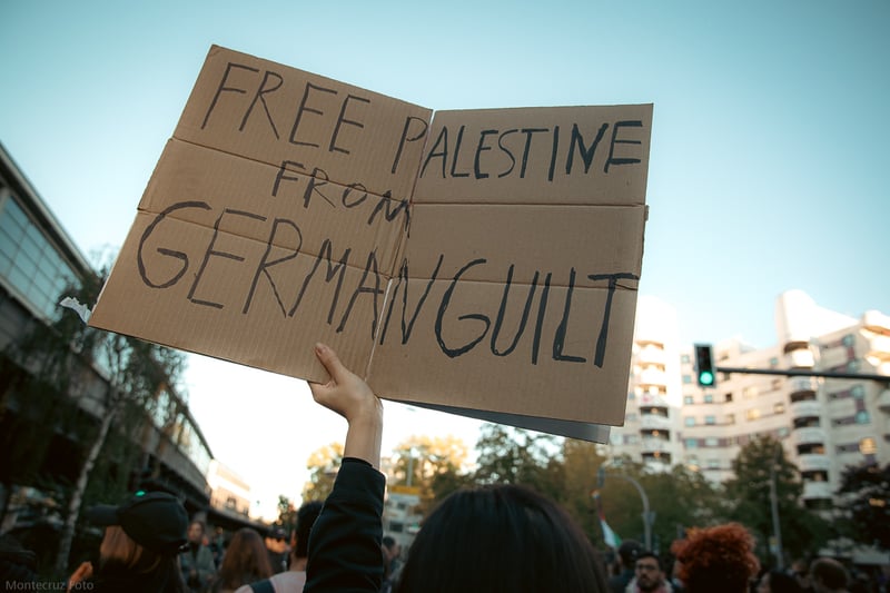 A handmade sign at a protest