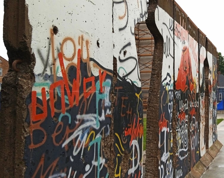 Berlin Wall sculpture at Westminster College