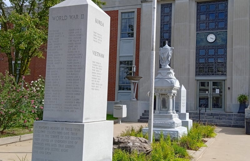 War monument in Fulton, Missouri