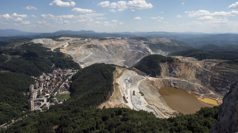 Majdanpek mine next to town in Serbia