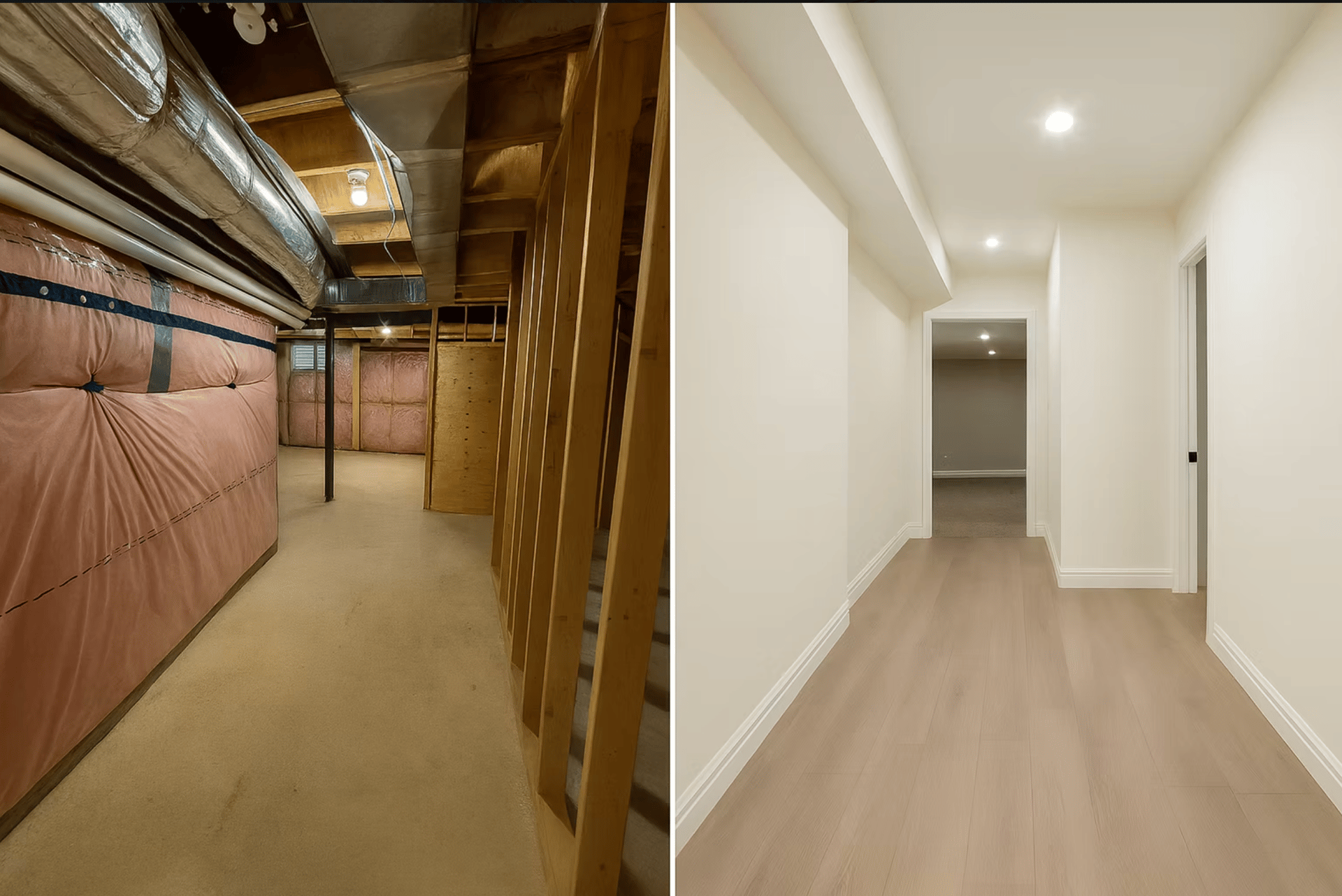 Basement renovation - before and after transformation