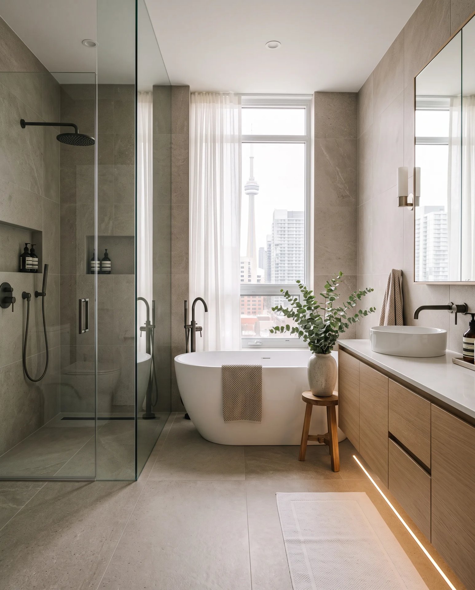 East York bathroom renovation - custom shower, tile, and fixtures