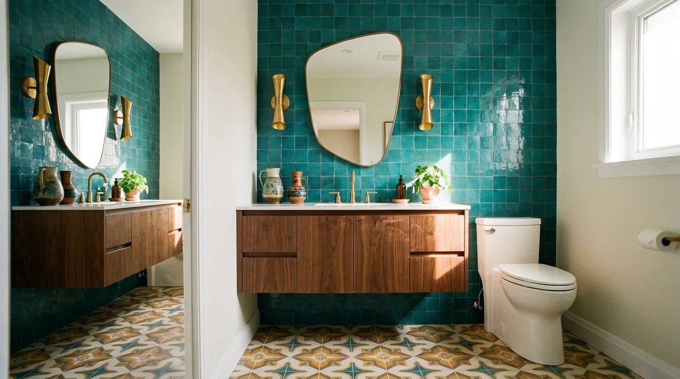 Finished mid-range powder room renovation in East York