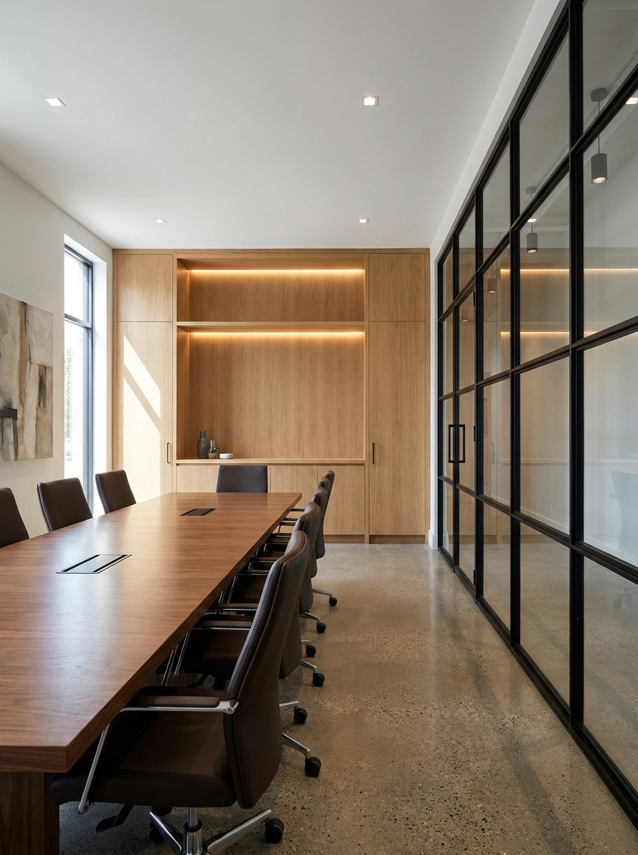 Modern Toronto office boardroom after commercial renovation by Adept