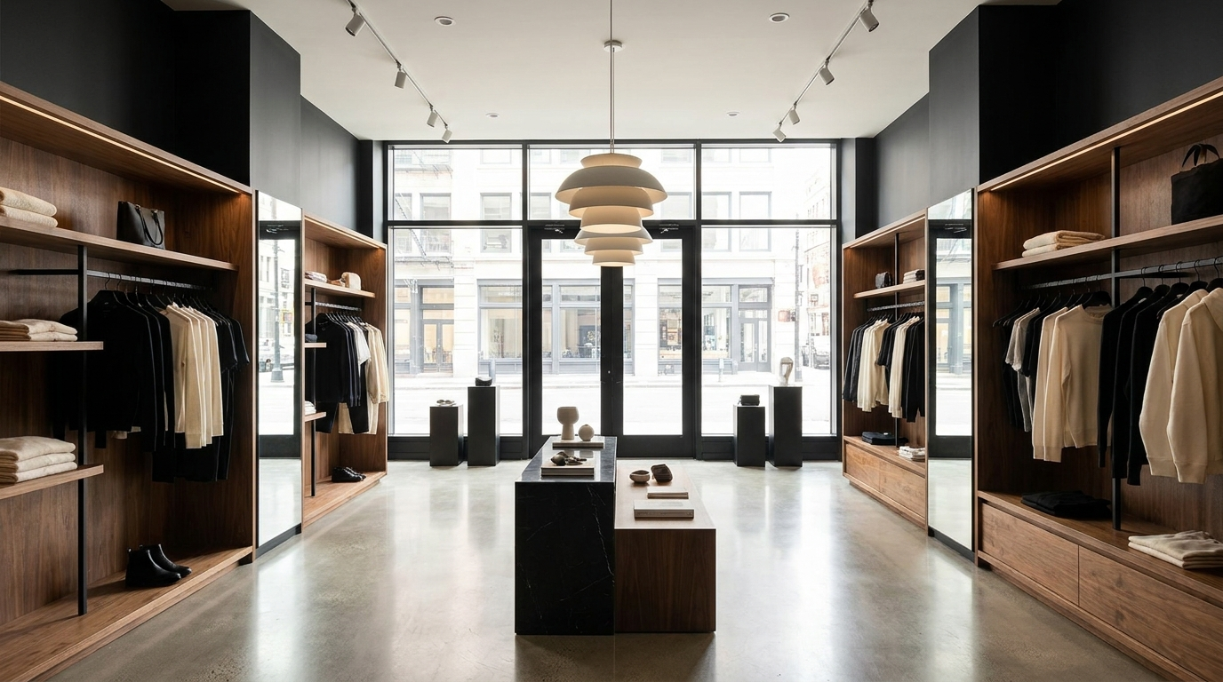 Boutique retail store buildout in Toronto with custom millwork