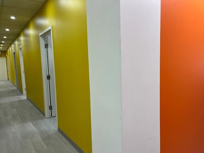 Office floor paint work