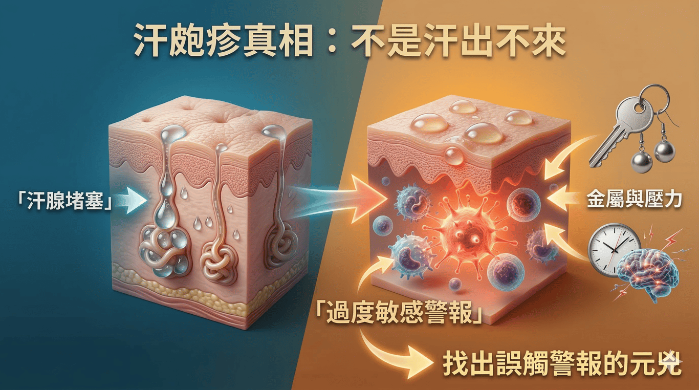 資訊圖表 — 手指長水泡不是汗出不來——汗皰疹的真相與你想的完全不同