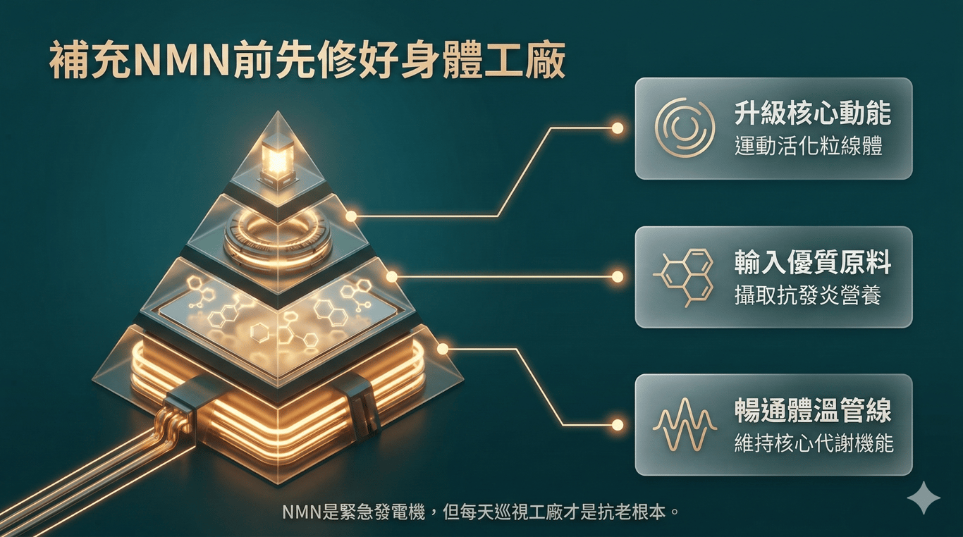 資訊圖表 — 打一針 NAD+ 就能逆齡?先搞懂你的身體是工廠還是倉庫