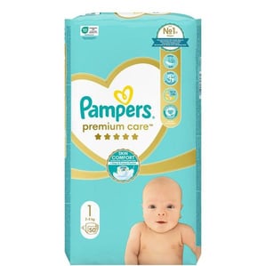 Pampers Premium Care 1 Пелени за новородени 2-5 кг x50 броя