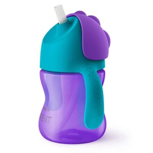 Avent Чаша със сламка лилава 9 месеца + x200 мл