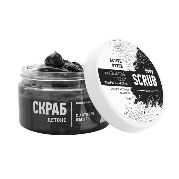 Bodi Beauty Body Scrub Скраб за тяло детокс с активен въглен x330 мл