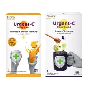 Комплект Proven Urgent-C Интензивна формула Дей тайм кик старт x7 сашета + Интензивна формула Найт тайм съпорт x7 сашета