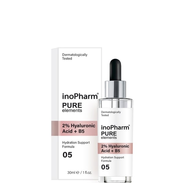 InoPharm Pure Elements Серум за лице с 2% хиалуронова киселина и витамин В5 x30 мл