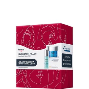 Комплект Eucerin Hyaluron-Filler Ултралек хидратиращ гел х30 мл + Хидратиращ нощен бустер за всеки тип кожа х50 мл