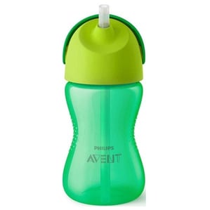 Avent чаша със сламка 300мл., зелена, 12М+