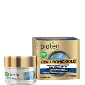Bioten Hyaluronic Gold Уплътняващ дневен крем против бръчки SPF10 x50 мл