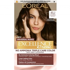 Loreal Excellence Universal Nudes Безамонячна боя за коса цвят 4U Brown