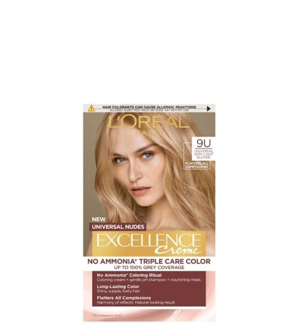 Lоreal Excellence Universal Nudes Безамонячна боя за коса цвят 9U Very Light Blonde