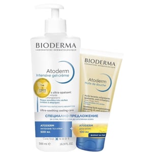Комплект Bioderma Atoderm Intensive Гел-крем за много суха и атопична кожа x500 мл + Душ олио за много суха и атопична кожа х100 мл