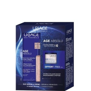 Комплект Uriage age Absolu Микро-скулптуриращ уплътняващ серум х30 мл + Уплътняващ дневен крем х15 мл