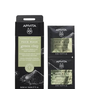 Apivita Express Beauty Почистваща маска за лице със зелена глина 6x2x8 мл