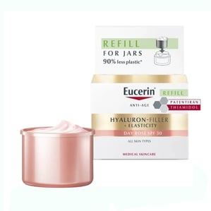 Eucerin Hyaluron-Filler + Elasticity Day Rose Озаряващ дневен крем SPF30 пълнител х50 мл