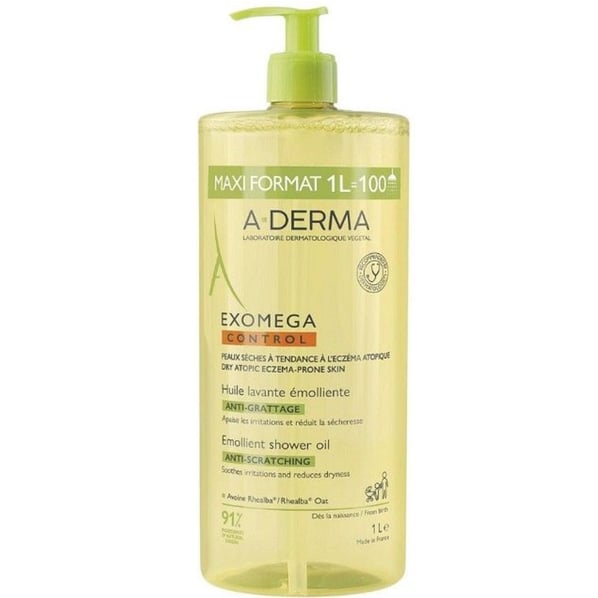 A-Derma Exomega Control Емолиентно душ олио против разчесване x1 л