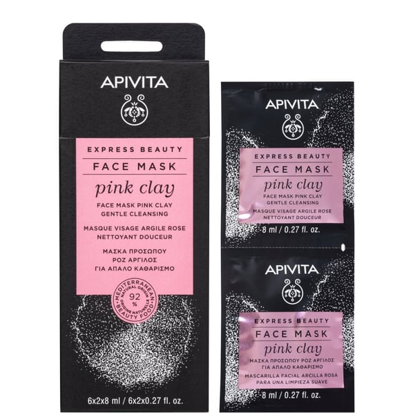 Apivita Express Beauty Дълбоко почистваща маска с розова глина 6x2х8 мл