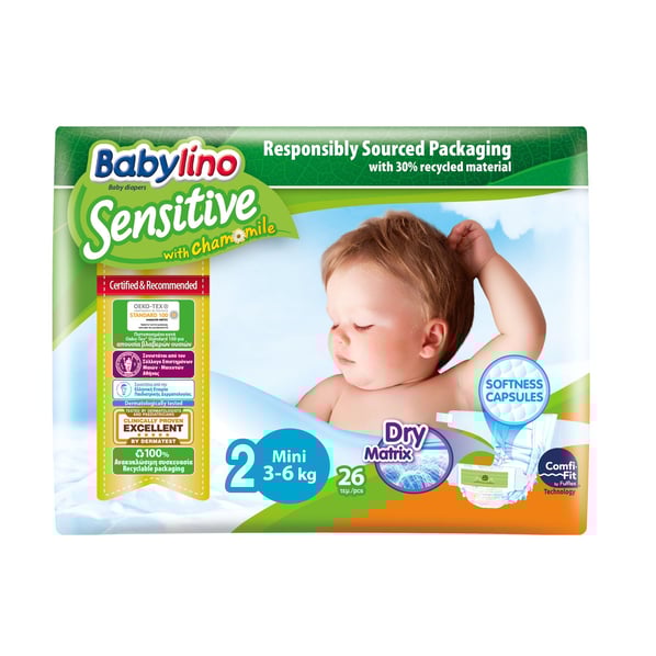 Babylino 2 Бебешки пелени 3-6 кг. 26бр.